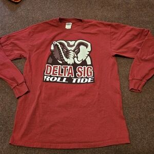 Alabama Crimson Tide Long-sleeve T-shirt Delta Sig Rolltide Size Medium